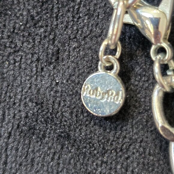 Womens Blue Swirls Circle Stack Pendant Necklace Jewelry with Lobster Clasp - Picture 8 of 8